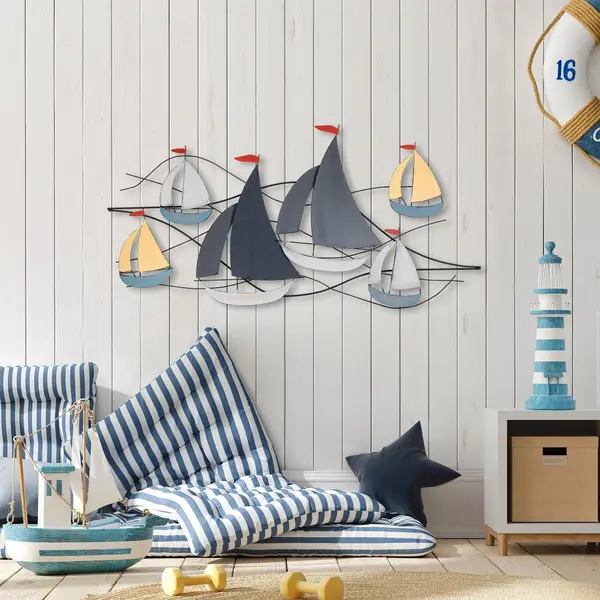 Decoratiune de perete Metal Hizir, Multicolor, 60x123 cm