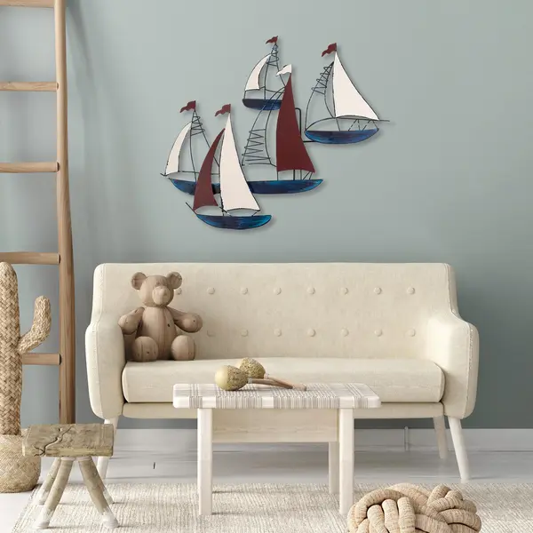 Decoratiune de perete Metal Kadirga, Multicolor, 73x88 cm