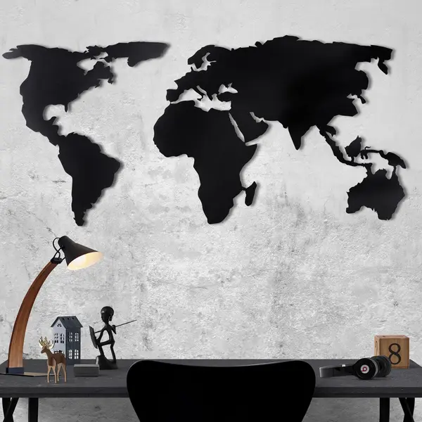 Decoratiune de perete Metal Tanelorn, Negru, 120x60 cm
