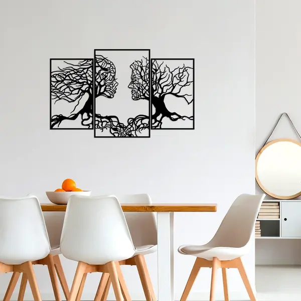 Decoratiune de perete Metal Tanelorn, Negru, 71x116 cm