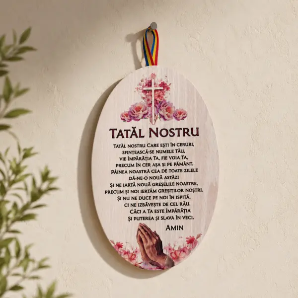 Decoratiune lemn Tatal Nostru DT17
