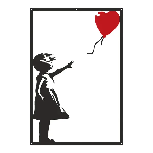 Decorațiune metal Wall deco Balezo negru metal, 35x50 cm
