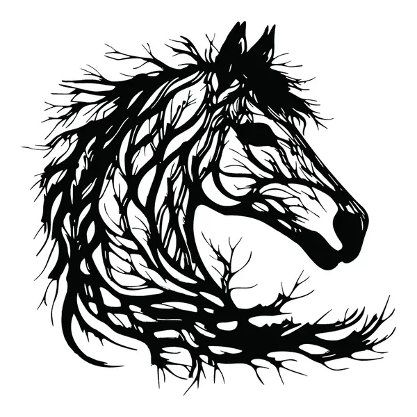 Decorațiune metal Wall deco Horsy negru metal, 60x60 cm