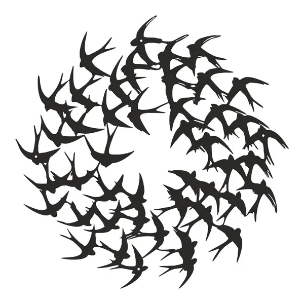 Decorațiune metal Wall deco Swarm negru metal, Ø50x1 cm