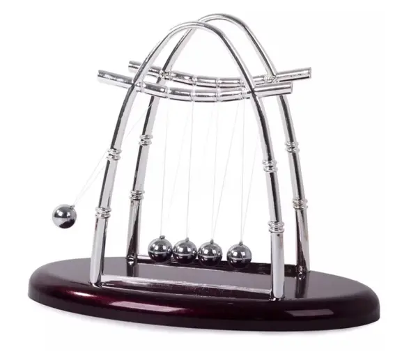 Decoratiune Pendulul lui Newton pentru birou cu 5 bile Design Elegant si Durabil 18 cm