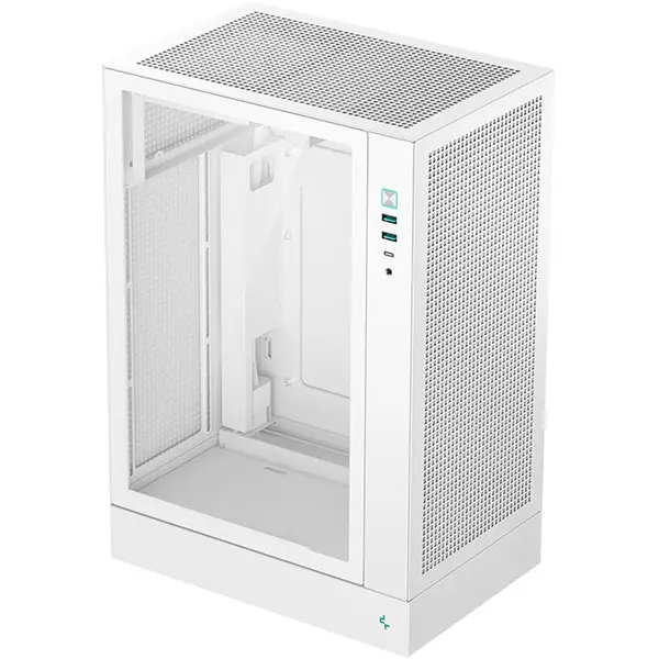 Deepcool Carcasa PC Deepcool CH170 PLUS MID TOWER CASE, R-CH170-WHNGM0-G, Mid Tower, Alb, Panou lateral sticla temperata