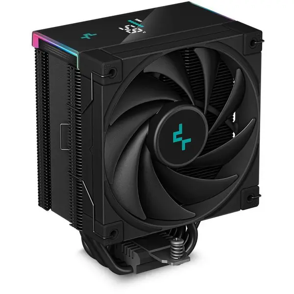Deepcool Cooler CPU Deepcool AK500S Digital negru iluminare aRGB si display, 120mm Fluid Dynamic Bearing, 68.99 CFM, 500 - 1850, Negru