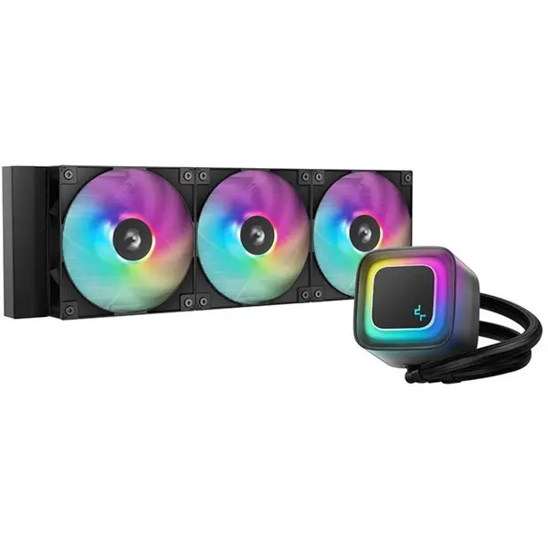 Deepcool Cooler CPU Deepcool LE360 V2, ARGB, 3 ventilatoare, compatibil Intel si AMD, Negru