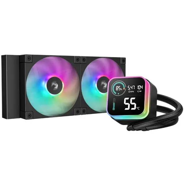 Deepcool Cooler CPU Deepcool LQ240, 240 mm, ARGB, compatibil AMD si Intel, Negru