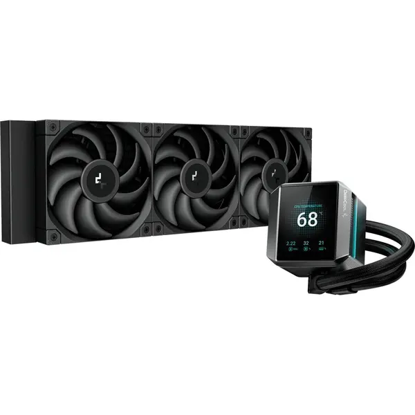 Deepcool Cooler CPU DeepCool MYSTIQUE 360, racire cu apa, RGB, 3 ventilatoare, Negru