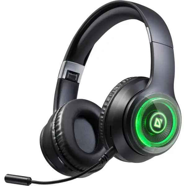 Defender Casti Defender FreeMotion B400 LED, cu fir si fara fir, Over-Ear, pentru Apeluri, Muzica, Sport, Utilizare zilnica USB Tip-C Bluetooth, Negru