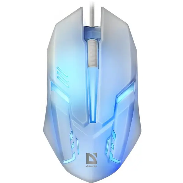Defender Mouse optic cu fir DEFENDER Cyber MB-560L 7 culori, 3 butoane, 1200 dpi, alb
