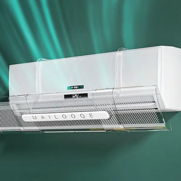 Deflector reglabil pentru aer conditionat,Plastic, Transparent, 18x53-94 cm