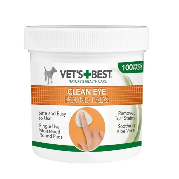 Degetare curatare ochii pentru caini Vet's Best, 100 buc