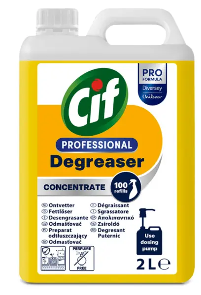 Degresant profesional concentrat CIF pentru bucatarie 2L fara parfum Degresant profesional concentrat CIF pentru bucatarie 2L fara parfum