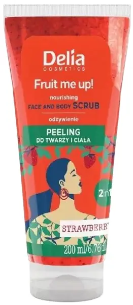 Delia Fruit Me Up! Scrub pentru față și corp, căpșuni, 200 ml