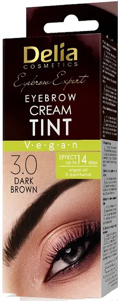 Delia Vopsea cremă pentru sprâncene cu argan, 3.0 maro închis, 15 ml
