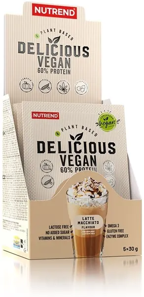 Delicious Vegan Protein, latte macchiato, 5 pliculețe, Nutrend