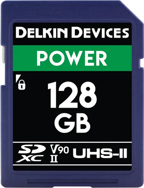 Delkin SDXC Power 2000X UHS-II U3 (V90) R300/W250 128GB, Card memorie SD