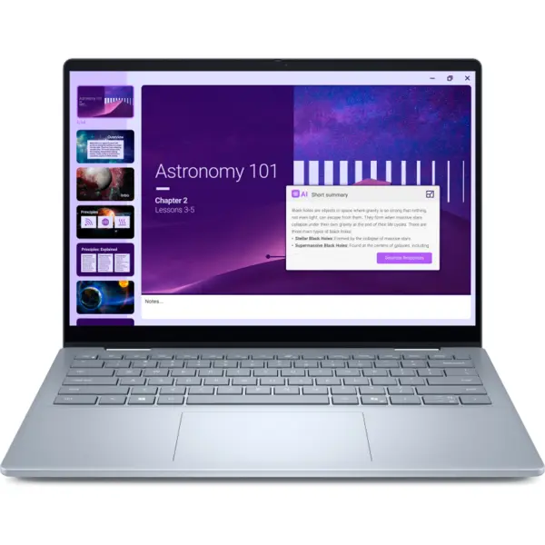 Dell Laptop 2in1 Dell 14 Plus DB04250, Procesor Intel® Core™ Ultra 7 256V (12M Cache, pana la 4.80 GHz), 14 inch, WUXGA, Touch, 16GB LPDDR5X, 512GB SSD, Intel Arc 140V, Windows 11 Pro, Albastru deschis