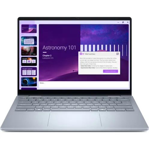 Dell Laptop Dell 14 Plus DB14250, Procesor Intel® Core™ Ultra 7 256V (12M Cache, pana la 4.8 GHz), 14 inch, WUXGA, Touch, 16GB RAM, 1TB SSD, Intel Arc 140V Graphics, Windows 11 Pro, Albastru deschis