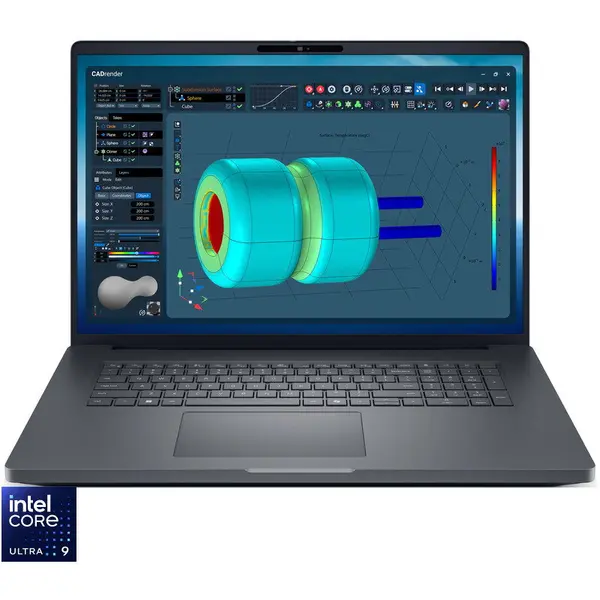 Dell Laptop DELL 18'' Pro Max 18 Plus MB18250, QHD+, Procesor Intel® Core™ Ultra 9 285HX (36M Cache, up to 5.50 GHz), 64GB DDR5 CSODIMM, 4TB SSD, RTX PRO 3000 Blackwell 12GB, Win 11 Pro, 3Yr ProSupport