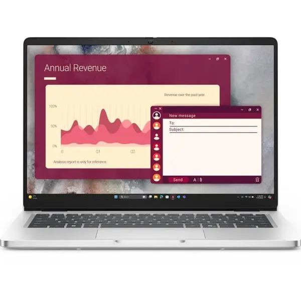 Dell Laptop Dell Pro 14 PC14250, Intel Core Ultra 7 255U, 14 inch WUXGA, 32GB RAM, 512GB SSD, Windows 11 Pro, Argintiu