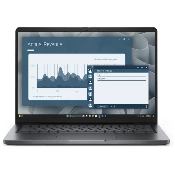 Dell Laptop Dell Pro 14 PC14255, Procesor AMD Ryzen 5 220, Display 14 FHD+, RAM 8GB DDR5, 512GB SSD, AMD Radeon 740M, Windows 11 Pro, Negru/Gri