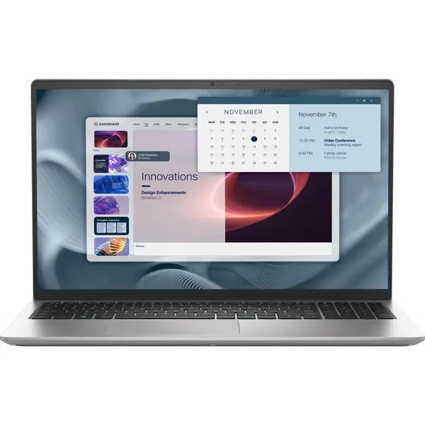 Dell Laptop Dell Pro 15 Essential PV15250, Procesor Intel Core i7-1355, (12M Cache, up to 5.00 GHz) 15.6 FHD, 16GB, 512GB SSD, Intel Iris Xe Graphics, Linux, Argintiu