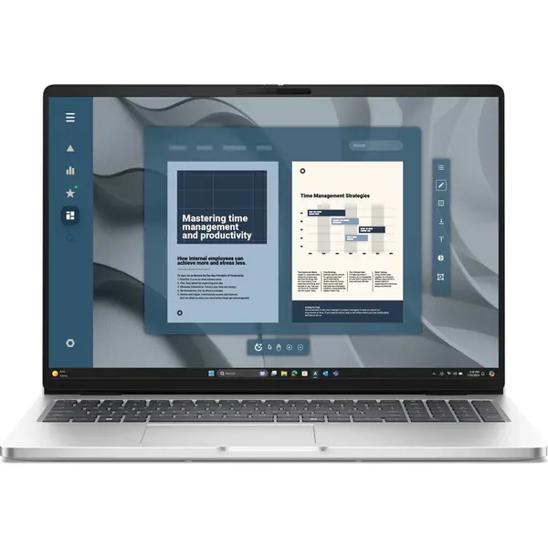 Dell Laptop DELL Pro 16 PC16255, Displat 16'' FHD+ 1920x1200, Touch, Procesor AMD Ryzen™ AI 7 PRO 350, Memorie RAM 32GB DDR5, Capacitate de stocare 512GB SSD, Placa video integrata AMD Radeon 860M, Windows 11 Pro, Argintiu (INT Keyboard)