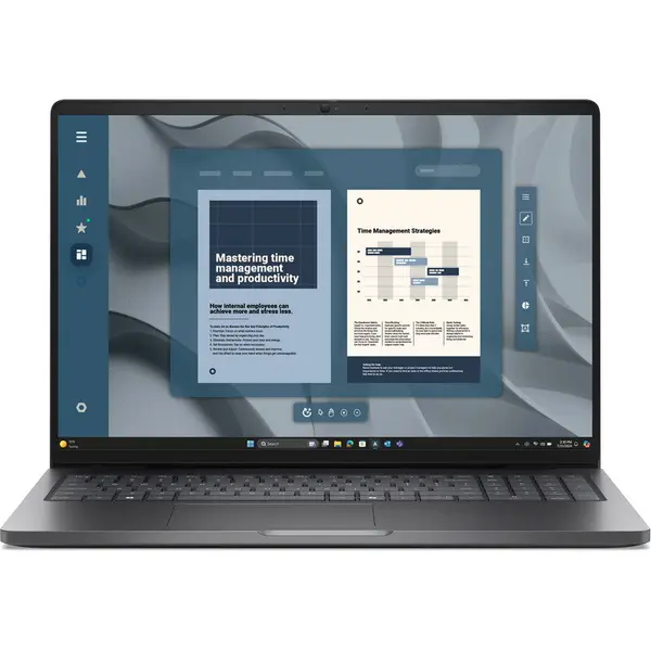 Dell Laptop DELL Pro 16 PC16255, Display 16'' FHD+ 1920 x 1200, Procesor AMD Ryzen™ 5 220, Memorie RAM 16GB DDR5, Capacitate de stocare 512GB SSD, Placa video integrata AMD Radeon 740M, Windows 11 Pro, Magnetite (INT Keyboard)