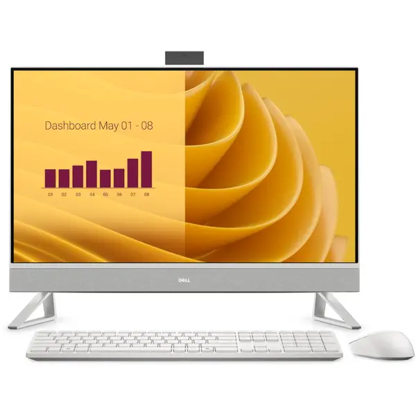 Dell Sistem PC All In One DELL EC27250, 27 inch, FullHD Touchscreen, Procesor Intel® Core™ 7 150U 5.4GHz Raptor Lake, 16GB RAM, 1TB SSD, GeForce MX570 A 2GB, Camera Web, Windows 11 Pro