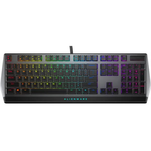 Dell Tastatura mecanica gaming Alienware 510K, Iluminare RGB, Taste Slim, Moon Grey