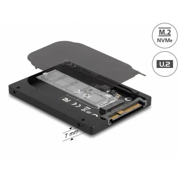 Delock Adaptor 2.5 U.2 SFF-8639 la M.2 NVMe Key M, Delock 63379