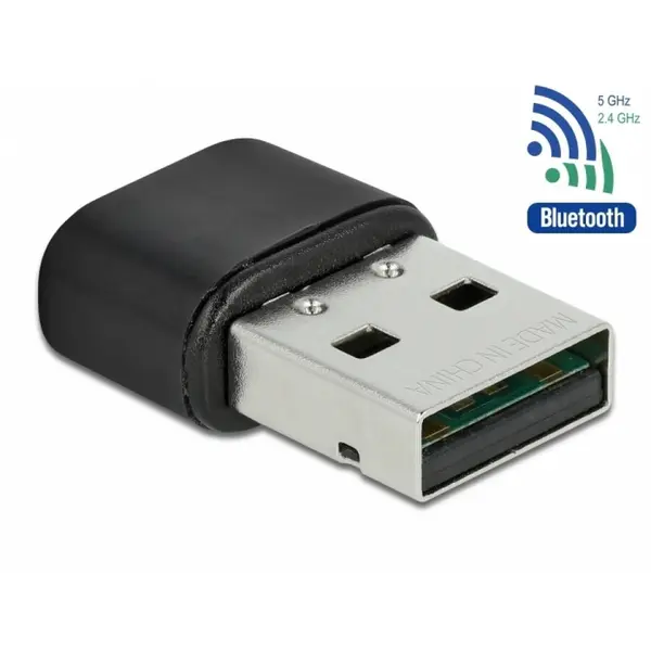 Delock Adaptor 2 in 1 Bluetooth 4.2 + adaptor USB Dual band WLAN ac/a/b/g/n 433 Mbps, Delock 61000