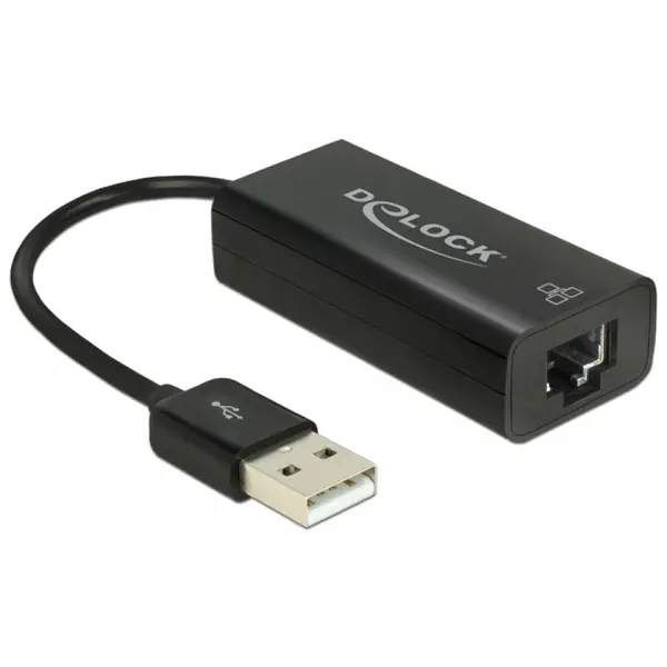 Delock Adaptor Delock 62595, USB 2.0 la retea LAN 10/100 Mbps, Negru