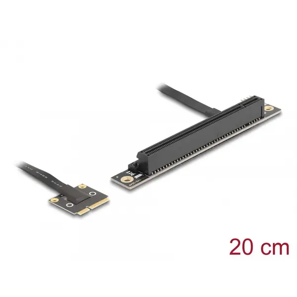 Delock Adaptor Delock 81294, Mini PCIe la PCIe 3.0 x16 unghi 90 grade, cablu 20 cm