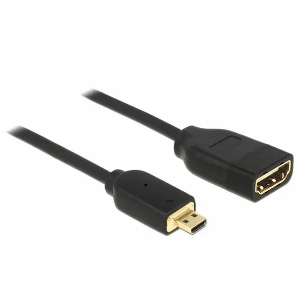 Delock Adaptor HDMI la Micro-D HDMI M-T 3D 4K 20cm, Delock 65687