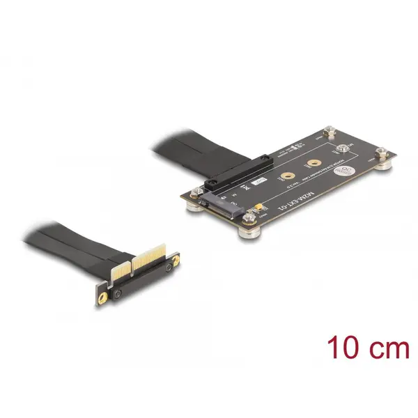 Delock Adaptor PCIe 3.0 x4 unghi 90 grade la to M.2 Key M + cablu 10cm, Delock 81502