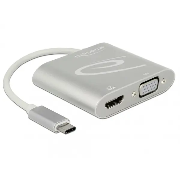 Delock Adaptor USB-C (DP Alt Mode) la 1 x HDMI + 1 x VGA, Delock 87705