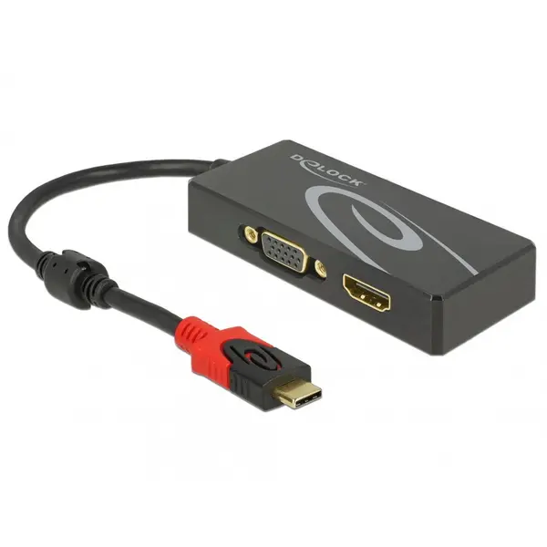 Delock Adaptor USB tip C (DP Alt Mode) la 1 x HDMI + 1 x VGA, Delock 87730