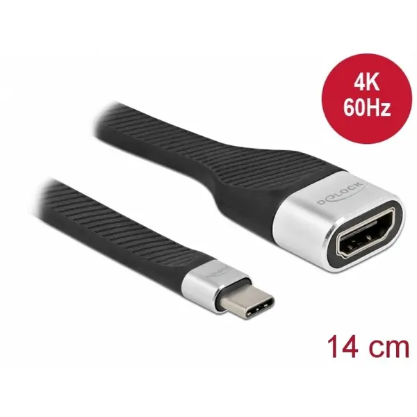 Delock Adaptor USB type C la HDMI (DP Alt Mode) 4K60Hz T-M 14cm, Delock 86933