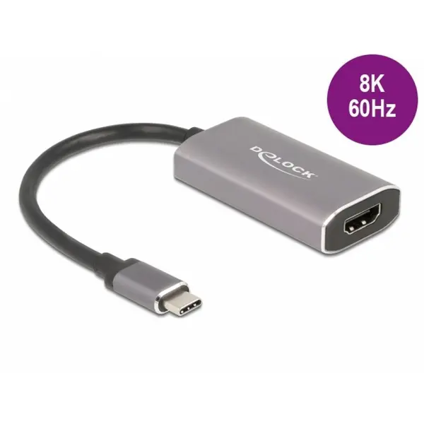 Delock Adaptor USB type C la HDMI (DP Alt Mode) 8K60Hz cu HDR, Delock 62632