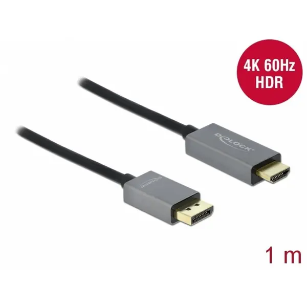 Delock Cablu activ DisplayPort 1.4 la HDMI 4K@60 Hz (HDR) T-T 1m, Delock 85928