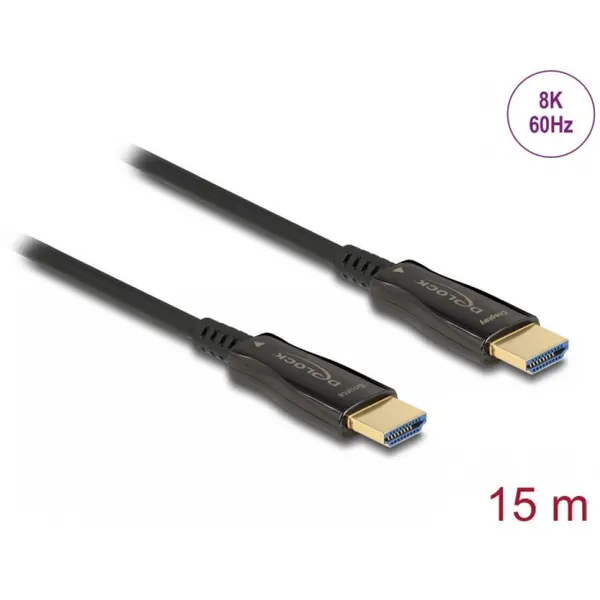 Delock Cablu activ optic HDMI 8K60Hz T-T 15m, Delock 84037