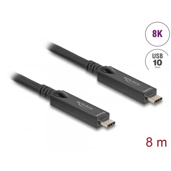 Delock Cablu activ optic USB type C 8K60Hz/4K120Hz T-T 8m, Delock 84256