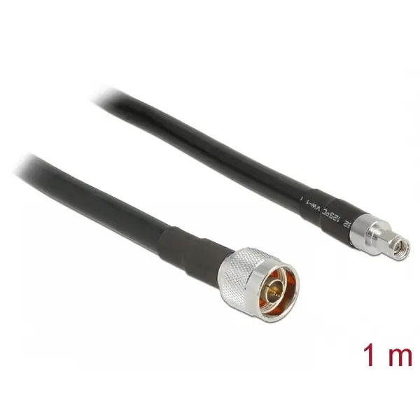 Delock Cablu antena N plug la RP-SMA plug CFD400 LLC400 1m low loss, Delock 13019
