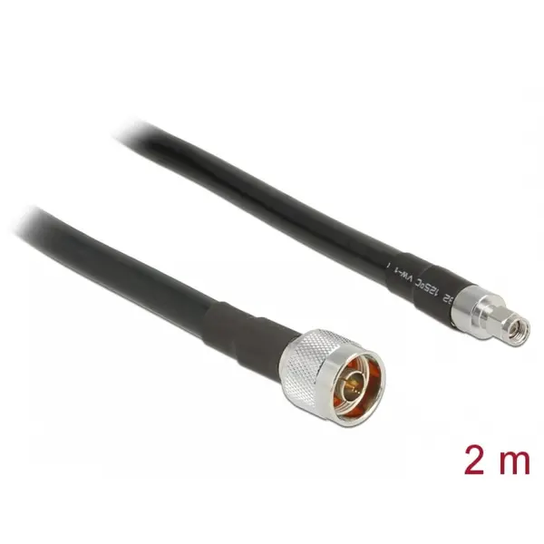 Delock Cablu antena N plug la RP-SMA plug CFD400 LLC400 2m low loss, Delock 13020