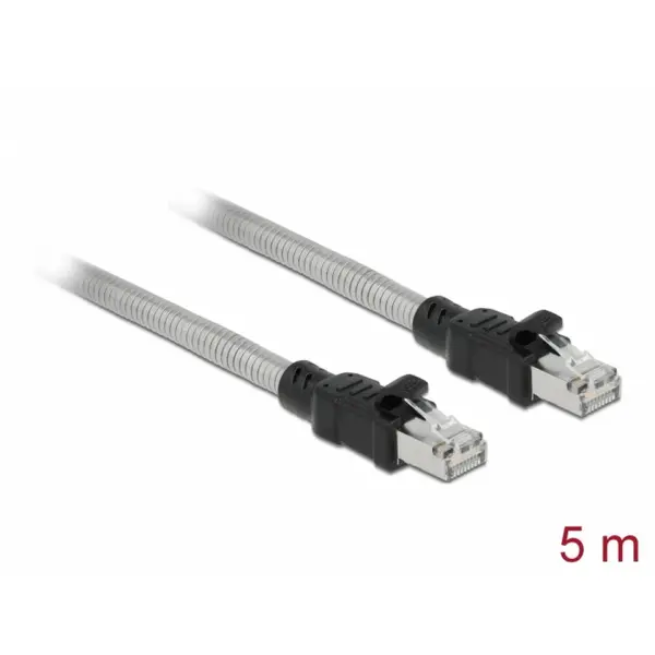 Delock Cablu de retea RJ45 Cat.6A FTP cu izolatie metalica 5m Negru, Delock 80111