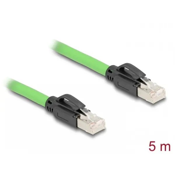 Delock Cablu de retea RJ45 Cat.6A SFTP TPU 5m Verde pentru medii industriale, Delock 80891